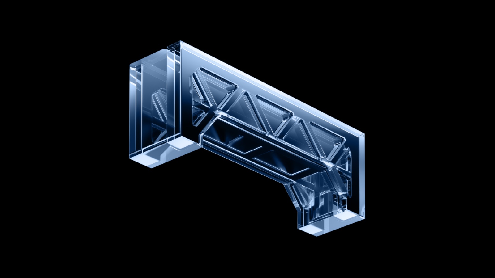 Glass gateway structure on black